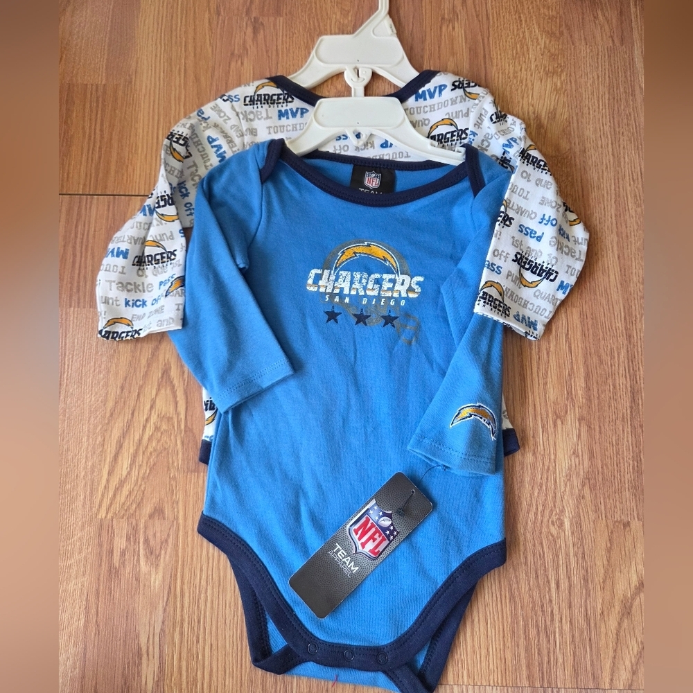 NFL San Diego Chargers Baby Outfit 12M NWT Long Sleeve 100% Cotton